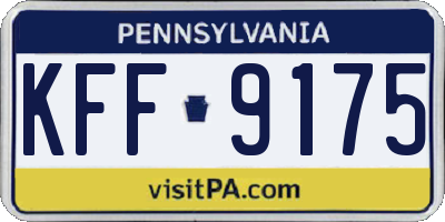 PA license plate KFF9175
