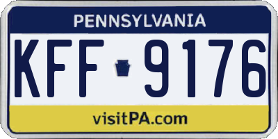 PA license plate KFF9176