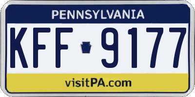 PA license plate KFF9177