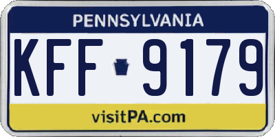 PA license plate KFF9179