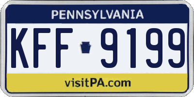 PA license plate KFF9199