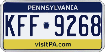 PA license plate KFF9268