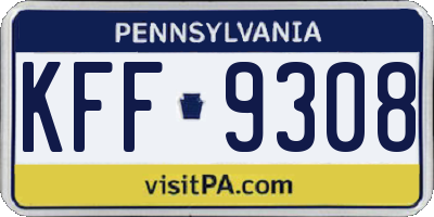 PA license plate KFF9308