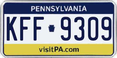 PA license plate KFF9309