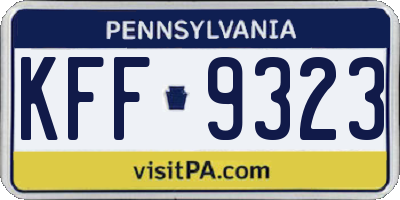 PA license plate KFF9323