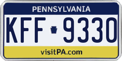 PA license plate KFF9330