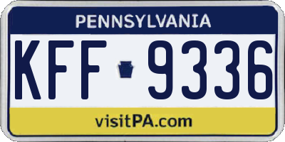 PA license plate KFF9336