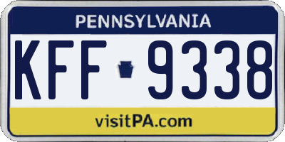 PA license plate KFF9338