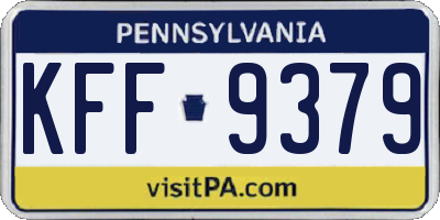 PA license plate KFF9379