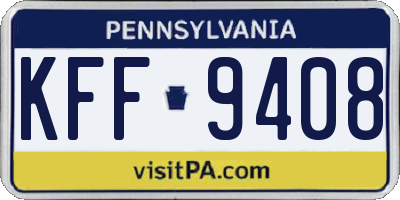 PA license plate KFF9408