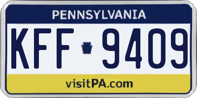 PA license plate KFF9409