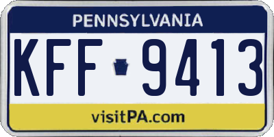 PA license plate KFF9413