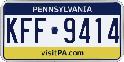 PA license plate KFF9414