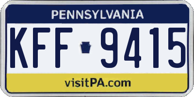 PA license plate KFF9415