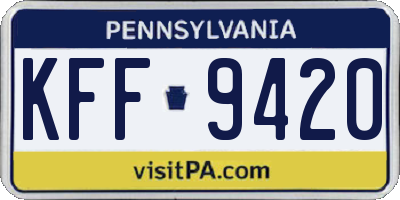 PA license plate KFF9420