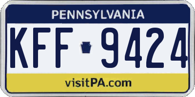 PA license plate KFF9424