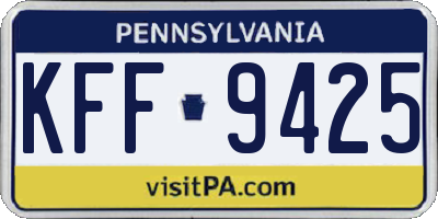 PA license plate KFF9425