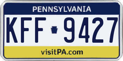 PA license plate KFF9427