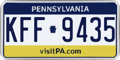 PA license plate KFF9435