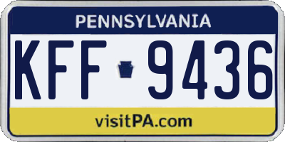 PA license plate KFF9436