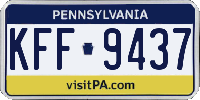 PA license plate KFF9437