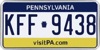 PA license plate KFF9438