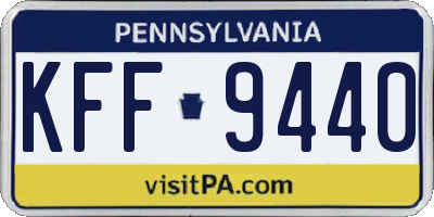 PA license plate KFF9440