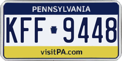 PA license plate KFF9448