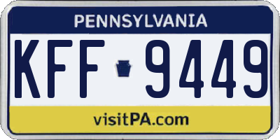 PA license plate KFF9449