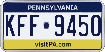 PA license plate KFF9450