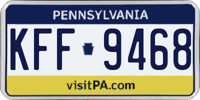 PA license plate KFF9468
