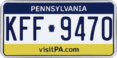 PA license plate KFF9470