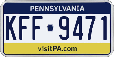 PA license plate KFF9471