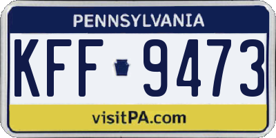 PA license plate KFF9473