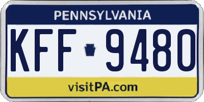 PA license plate KFF9480