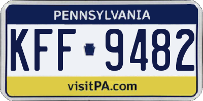 PA license plate KFF9482