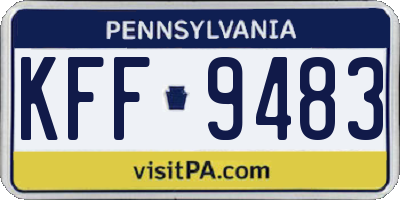 PA license plate KFF9483