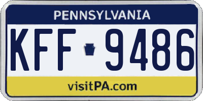 PA license plate KFF9486