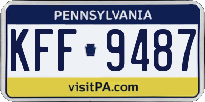 PA license plate KFF9487