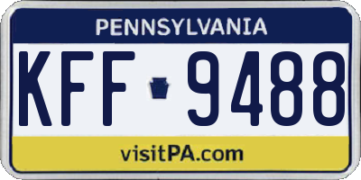 PA license plate KFF9488