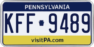 PA license plate KFF9489