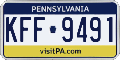 PA license plate KFF9491