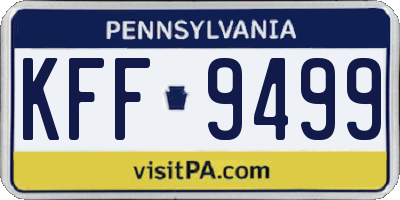 PA license plate KFF9499