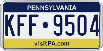 PA license plate KFF9504