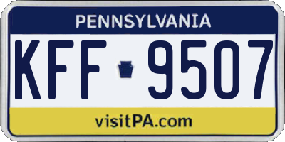 PA license plate KFF9507