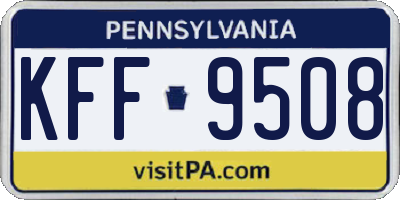 PA license plate KFF9508