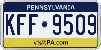 PA license plate KFF9509