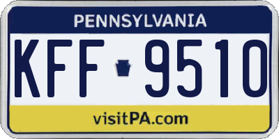 PA license plate KFF9510