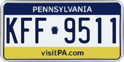 PA license plate KFF9511