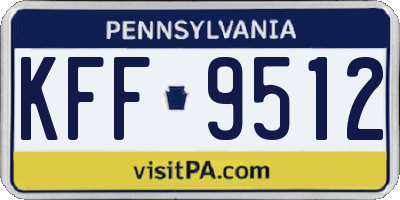 PA license plate KFF9512